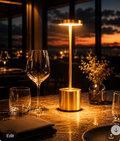 Luxury Rechargeable LED Table Lamp for Restaurants, Bars & Hotels – Cordless Dimmable Gold Ambient Dining Light